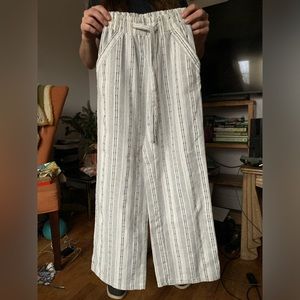 Sienna sky white pinstripe wide legged pants